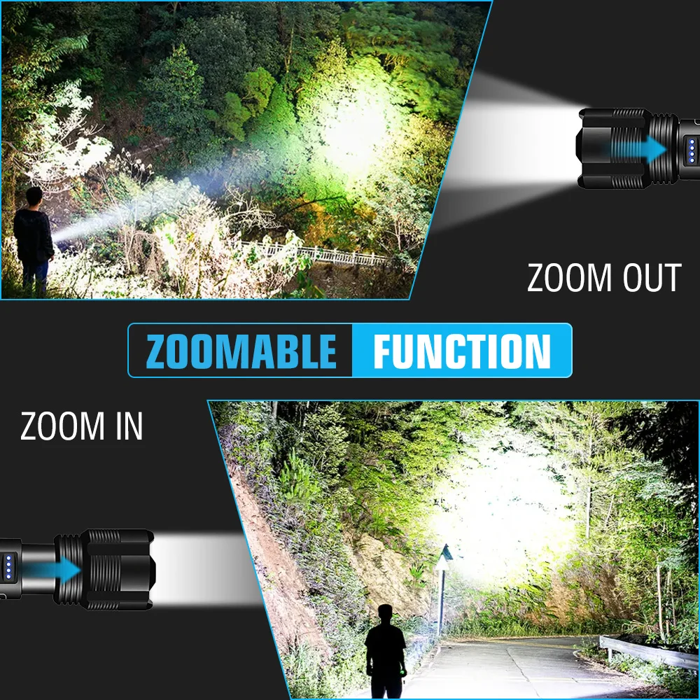 BORUiT XPH-50 мощный флэш-светильник 800LM 5-режимный зум водонепроницаемые фонарики
