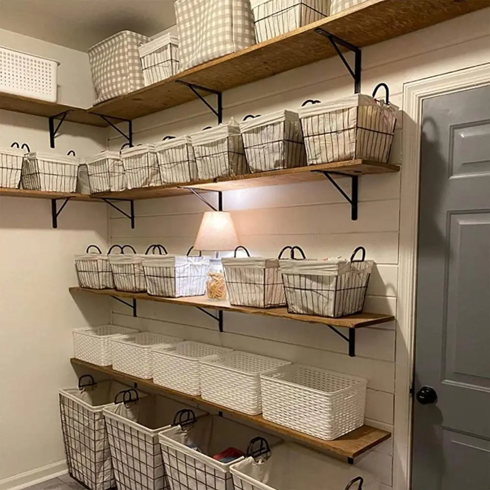 2pcs Iron Bracket Heavy Duty Shelf L-shaped Wall Mounted Metal Support Angle Rack Shelves For Home Book Plant Display - купить по