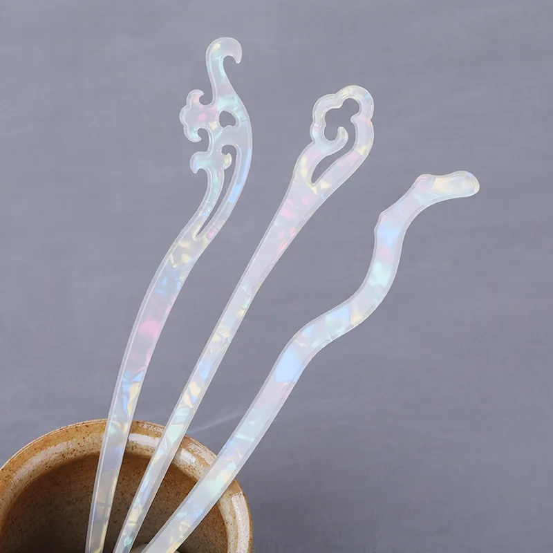 

Simple Hairstyling Acetate Resin Chopsticks Chinese Style Hair Stick Women Hairpins Clip Headwear Wedding Headdress Hair Jewelry