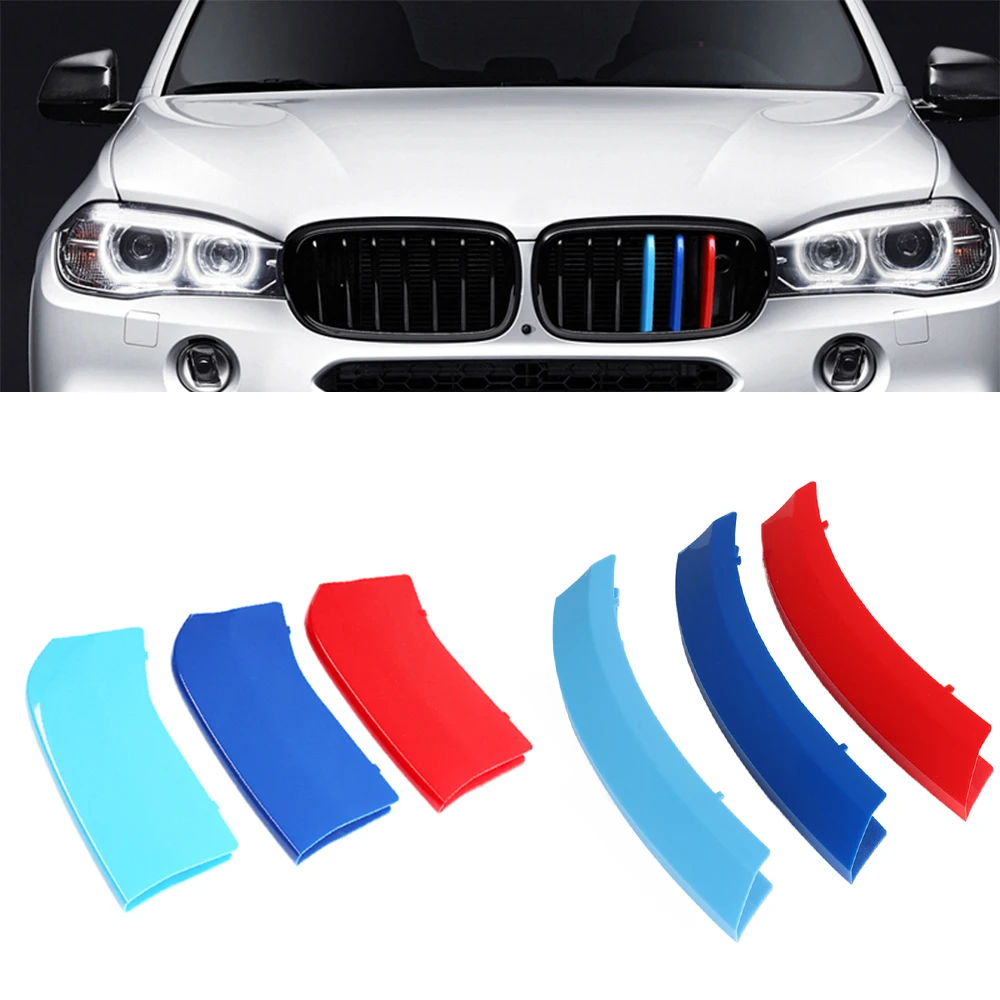 

3PCS Car Front Grille Trim Bumper Strip 3D M Styling Cover Stickers for BMW X5 Series E53 F15 G05 E70 99-19 Auto Accessories