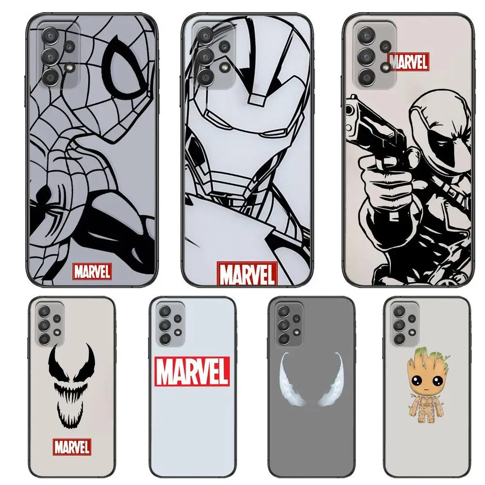 Marvel Iron Man Spiderman Phone Case Hull For Samsung Galaxy A70 A50 A51 A71 A52 A40 A30 A31 A90 A20E 5G a20s Black Shell Art Ce