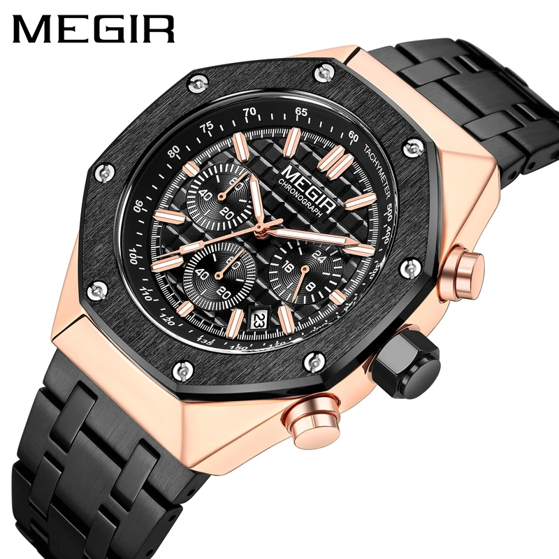 

MEGIR Men's Watches Top Brand Chronograph Quartz Watch for Men Waterproof Luminous Date 24 Hours Male Wristwatch Casual Luxury