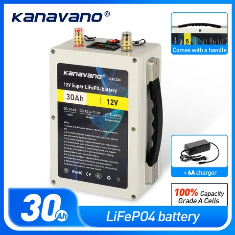 Kanavano LFP1230 30Ач литий-железо-фосфатный аккумулятор 12В