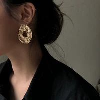 metal earrings unique female design irregular geometric pendant earrings retro ring earrings earrings womens luxury jewelry