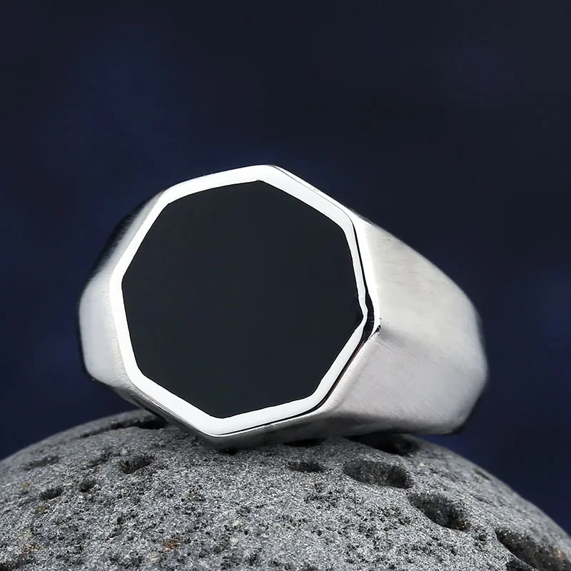 2024 Модное Мужское Кольцо Из Нержавеющей Стали 316L С Геометрическим Узором