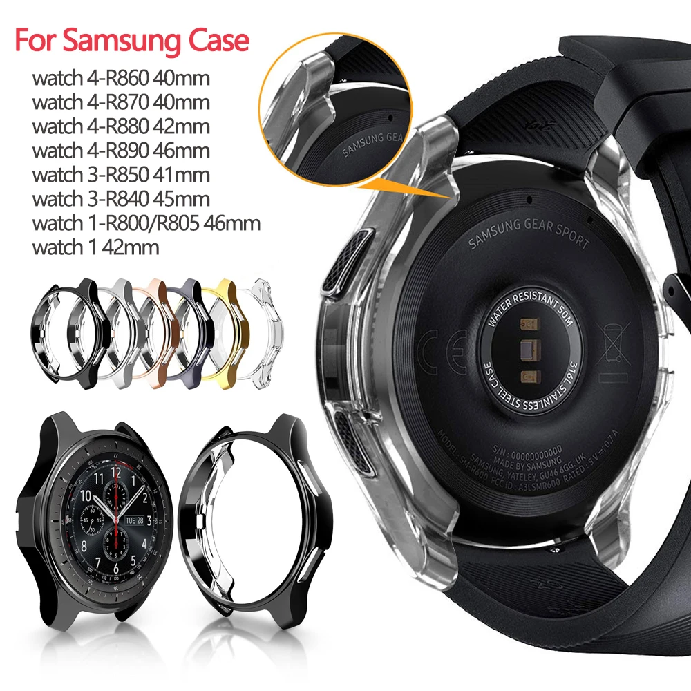 

Case For Samsung Galaxy Watch 4 3 41mm 45mm Gear S3 frontier /Classic watch4 40mm 44mm 42/46mm TPU protection cover accessories
