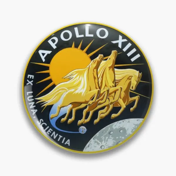 

Apollo 13 Mission Logo Customizable Soft Button Pin Creative Fashion Hat Badge Lapel Pin Funny Brooch Gift Women Metal Cute