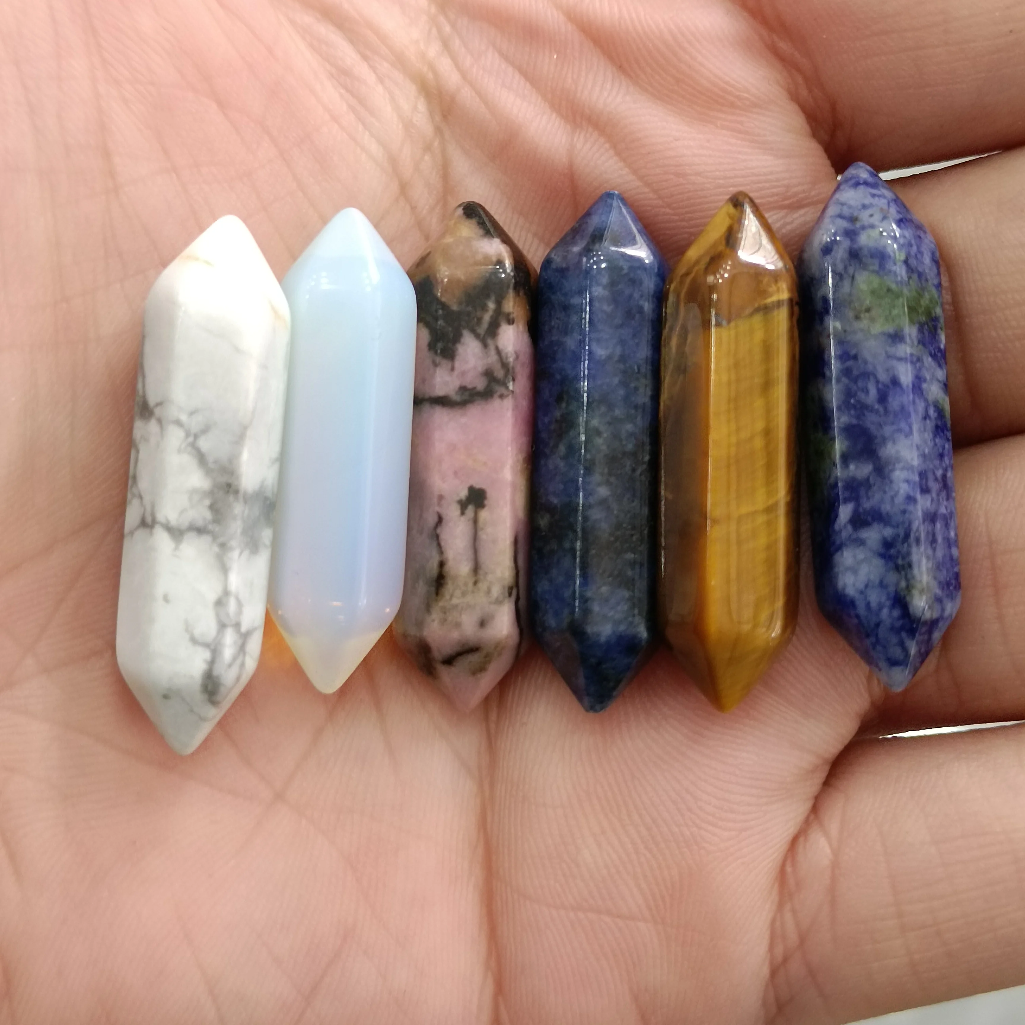 

2-3 см, 2 шт., искусственный камень, белый кварц, точечный лечебный аметист, шестиугольная палочка, лечение, «сделай сам», украшения