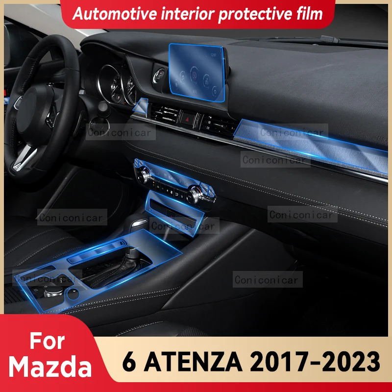 

Для MAZDA 6 ATENZA 2017-2023 Автомобильная интерьерная центральная консоль коробка передач Панель навигация прозрачная фототкань Защита от царапин