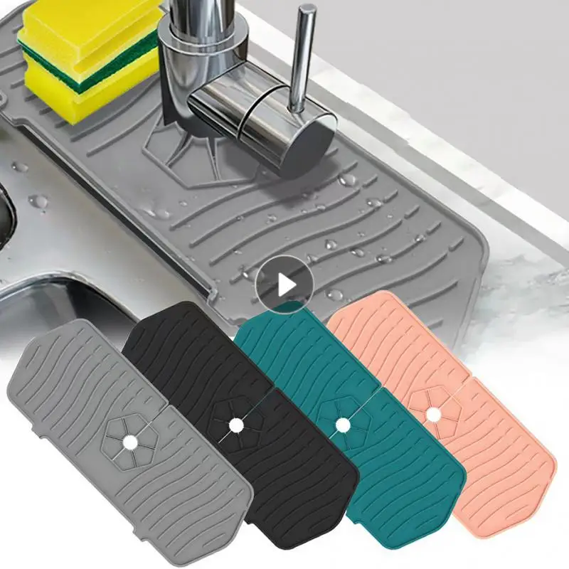 

Kitchen Faucet Mat Silicone Sink Faucet Splash Guard Pad Bathroom Sink Drainer Pad Tap Water Catcher Mat Countertop Protect Tool