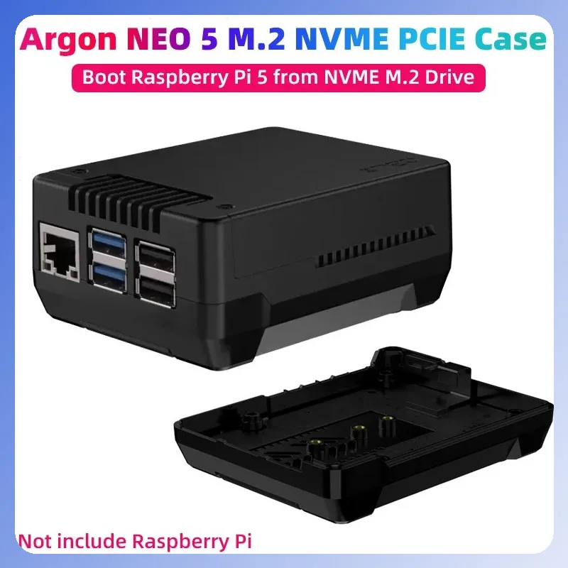Argon NEO 5 M.2 NVME PCIE чехол для Raspberry Pi с ШИМ вентилятором встроенный радиатор