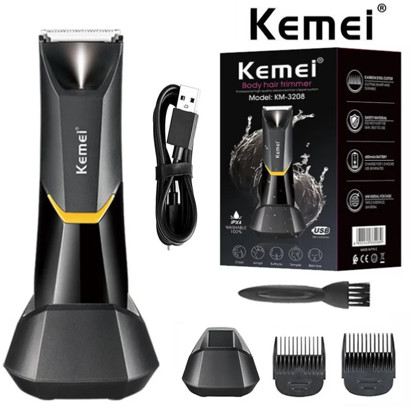 

Новинка от Kemei, эпилятор для личных частей для мужчин, эпилятор для подмышек, волос в груди, Женский Триммер для волос в теле, ухо, триммер для волос