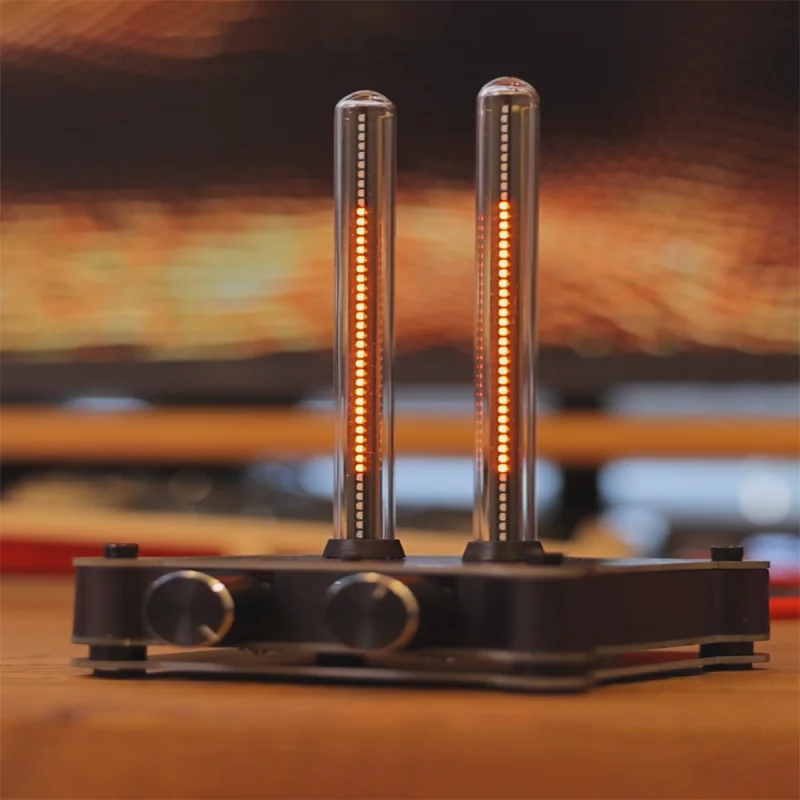 

Retro 85X92X120Mm Black Abs and Glass Gold Glow Tube Lamp Rgb Electronic Stereo Is Suitable for Different Styles Wu9 Friend Gift