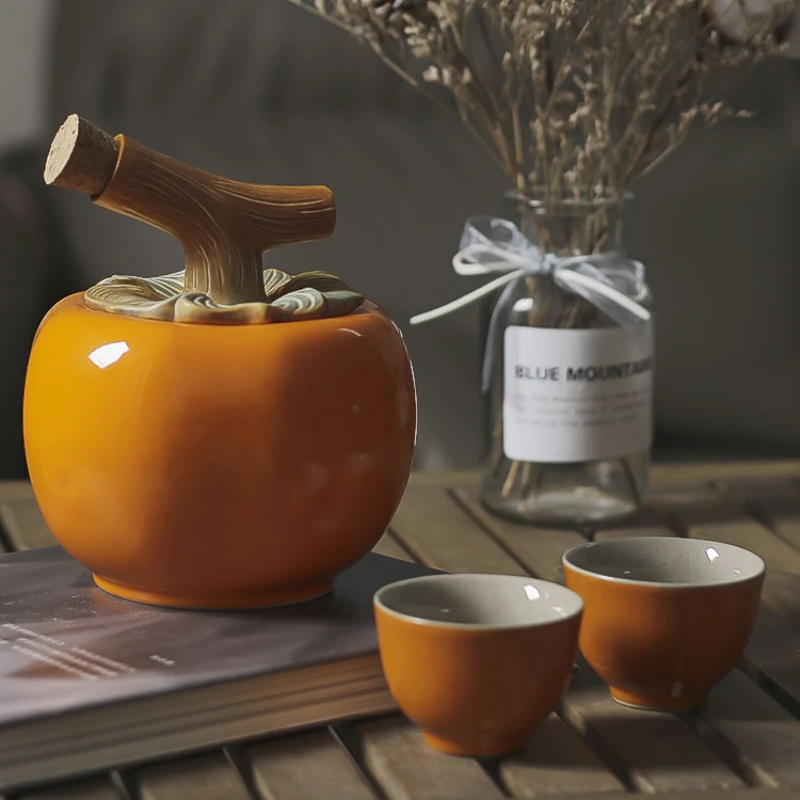 

Chinese style wine warmer household ceramic yellow wine scalding pot cooking wine set wine glass heating candle stove