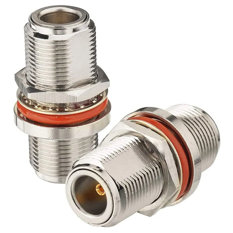 

N переходник мама-N мама крепление перегородки 50 Ом медный коаксиальный соединитель Адаптер (2 шт. в упаковке) для 4G LTE сотового маршрутизатор...