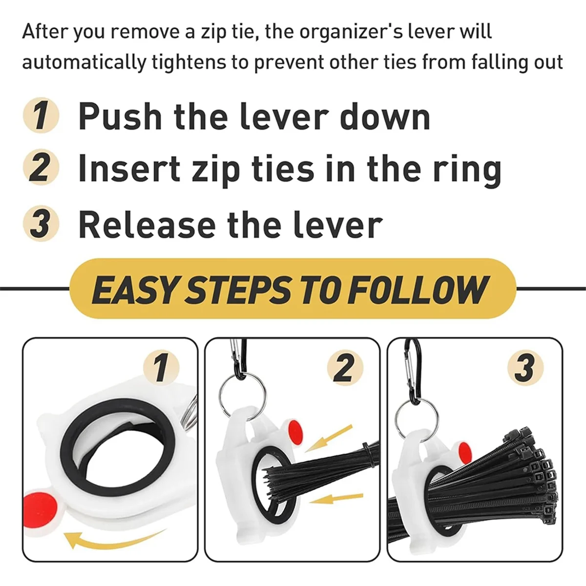 Органайзер для стяжек на молнии держатель кабельных светящийся в темноте