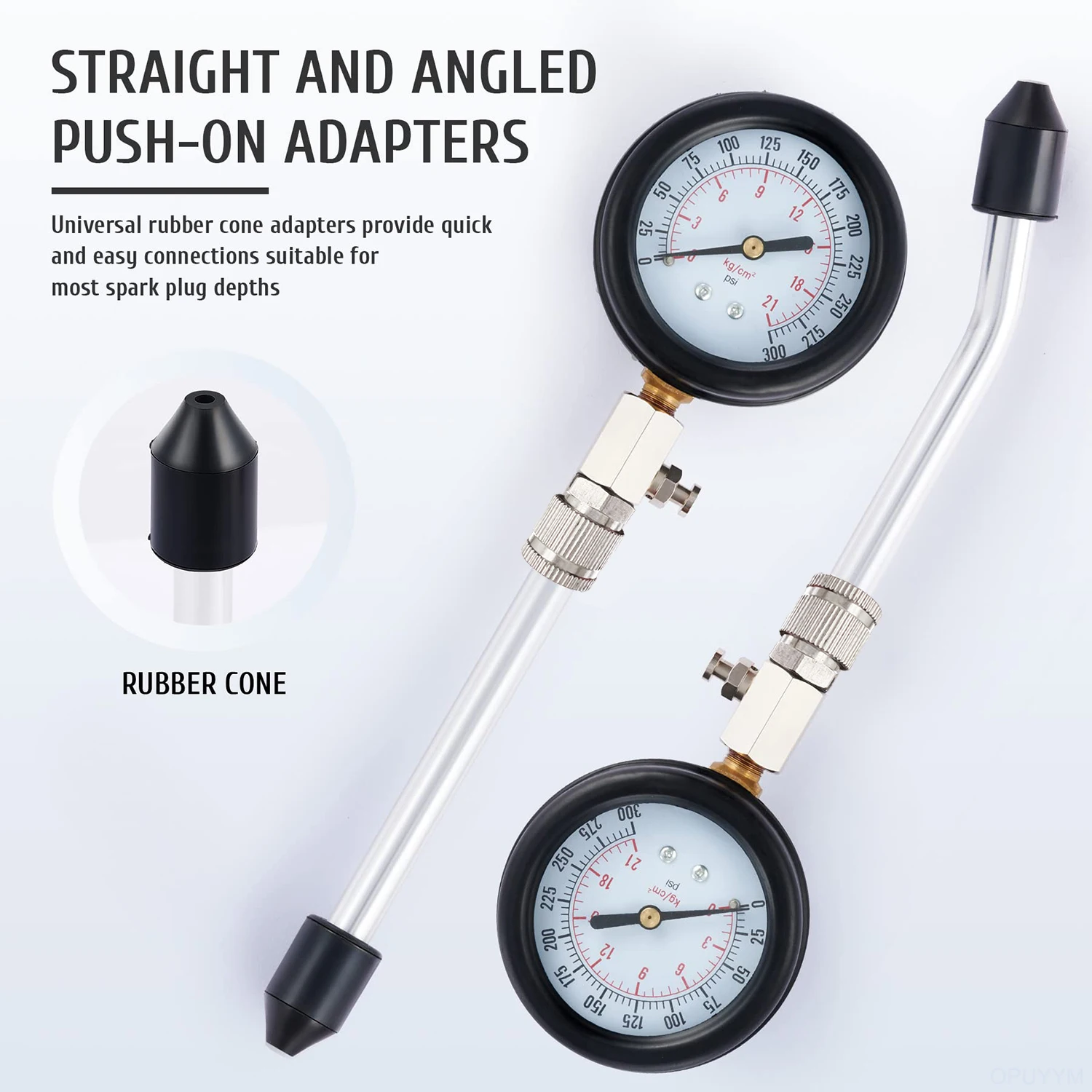 Измеритель сжатия бензинового двигателя с адаптером M10 M12 M14 M18 0-300 PSI