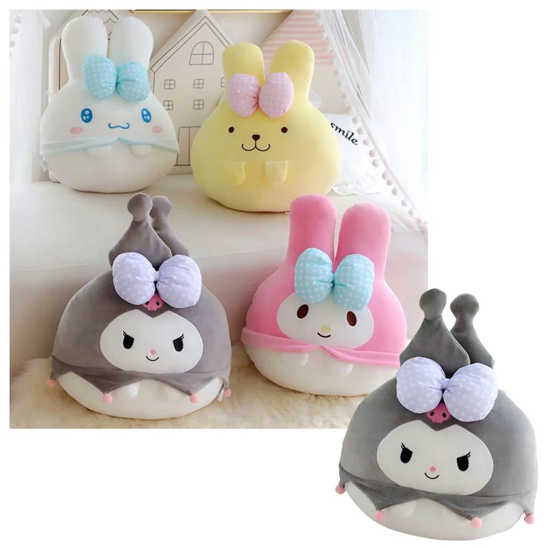 

Sanrioed аниме мультфильм кролик уши плюшевая игрушка подушка Sanrioed My Melody Cinnamoroll Kuromi Purin собака кавайная плюшевая кукла детский подарок