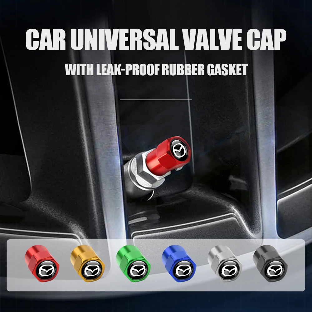 

5Pcs Car Metal Alloy Wheel Tire Valve Caps Tyre Stem Caps Bolt-In For Mazda 2 3 MS 6 CX-5 CX5 Artzma 6 Axela MX30 CX-8 Miata