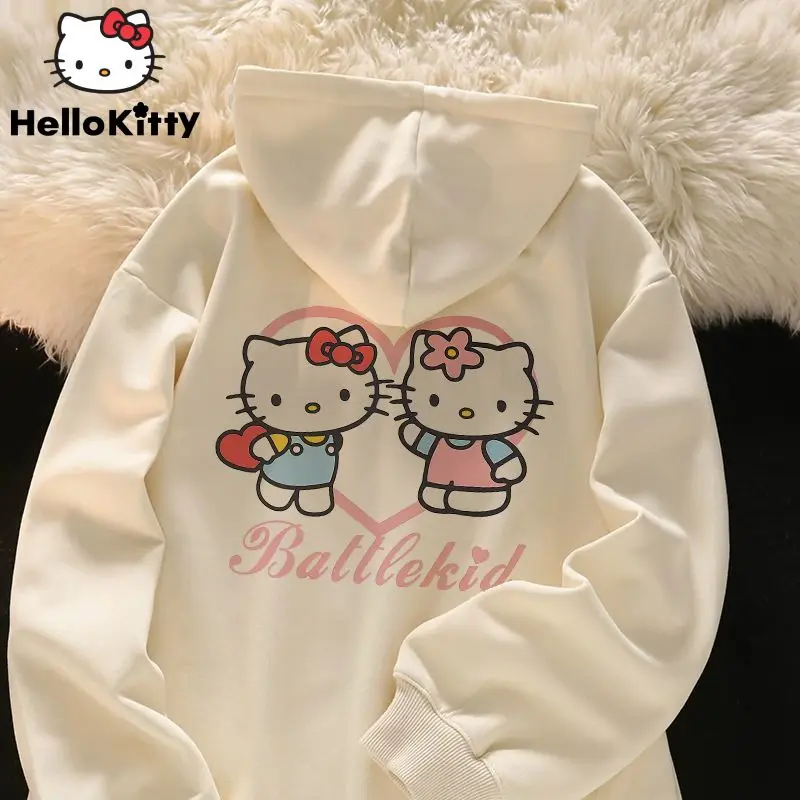 

Sanrio Hello Kitty New Hoodies Y2k Cartoon Aesthetic Fashion Top Clothes Women Spring Autumn Cute Zipper Coat Female Sweatshirts