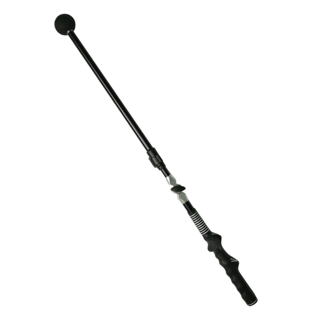 

Golf Club Training Prop Swing Stick Fine Workmanship Telescopic Design for Beginners Smooth Surface Trainer Aid Black