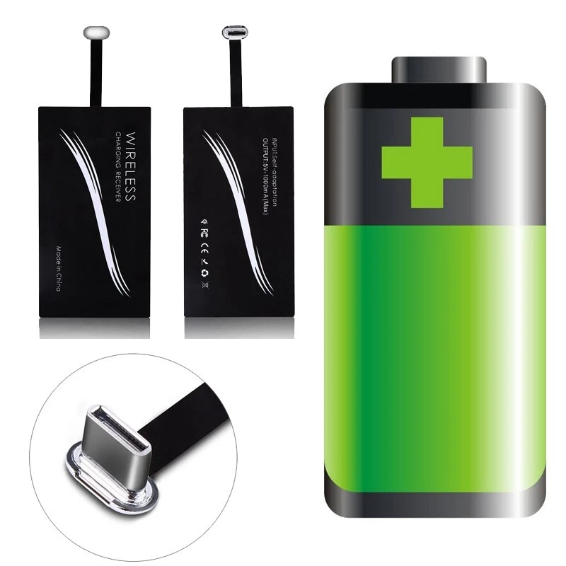 

Qi Wireless Charging Receiver Micro USB Type C Universal Fast Wireless Charger Adapter For iPhone 13 Pro Max Xiaomi 11 Huawei