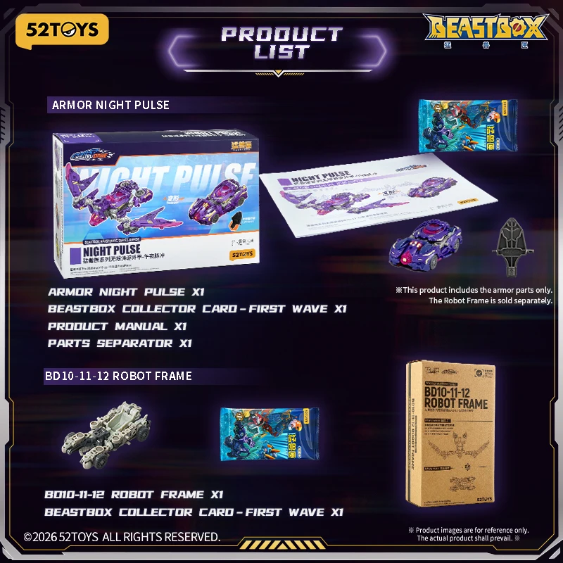 Фото 52TOYS BEASTBOX BEASTDRIVE SERIES ARMOR NIGHT PULSE Трансформируемая коллекционная фигурка-игрушка, подарок для коллекционеров №5