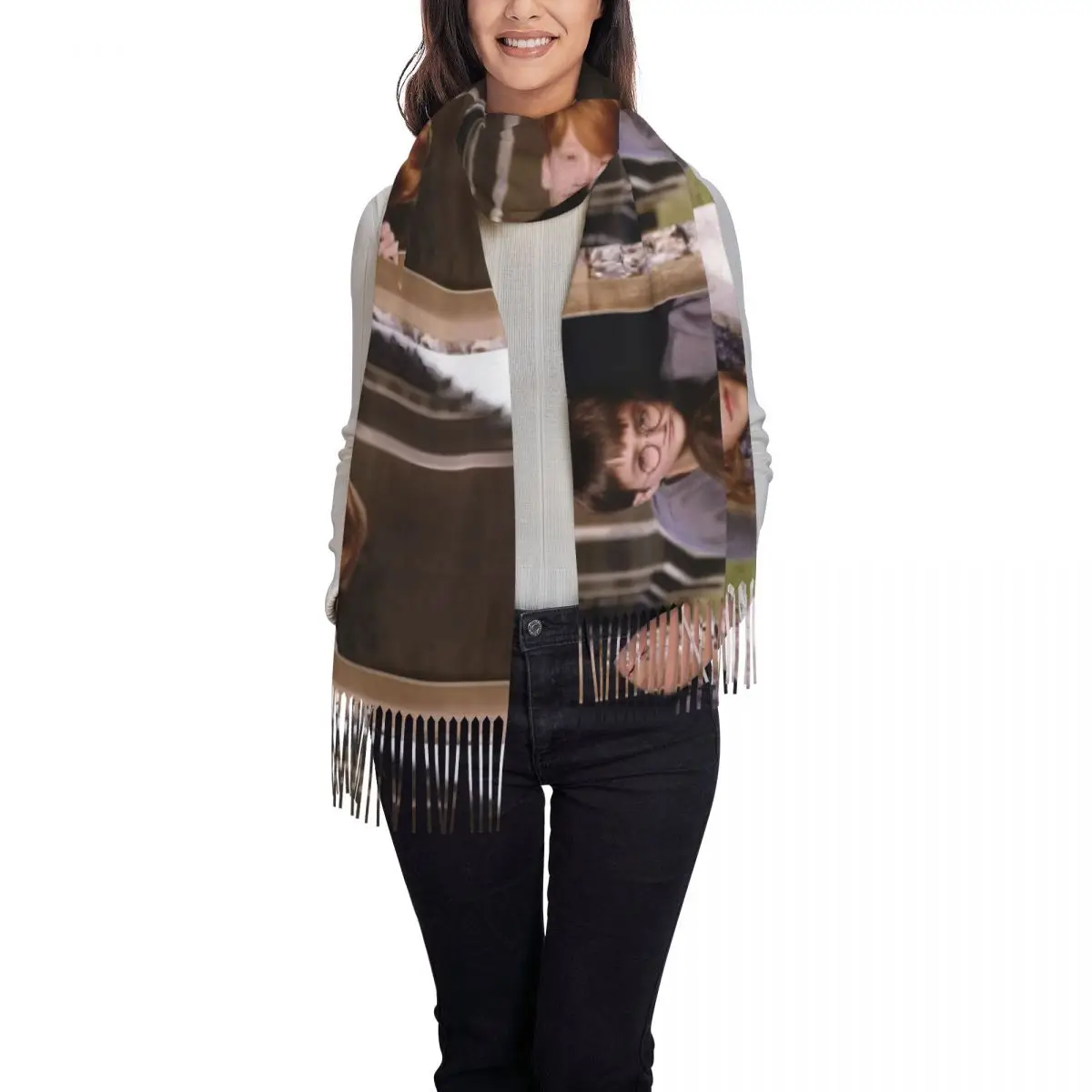 Шарф из фильма H-HARRY P-POTTER теплые мягкие шали Wrpas с длинной кисточкой женские