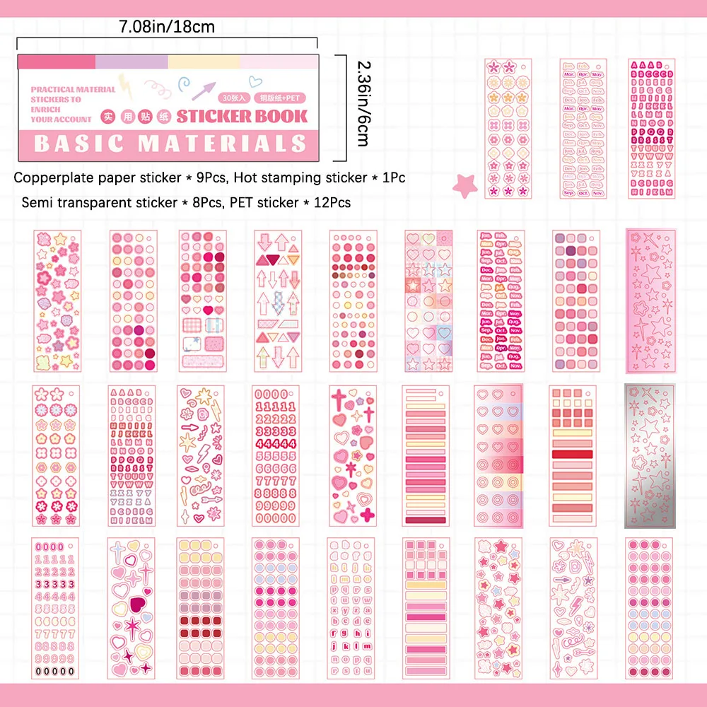 

Набор Декоративных Наклеек Для Ручного Подсчета: Звезды И Точки, Ручная Печать, Для Пластиковых Канцелярских Товаров