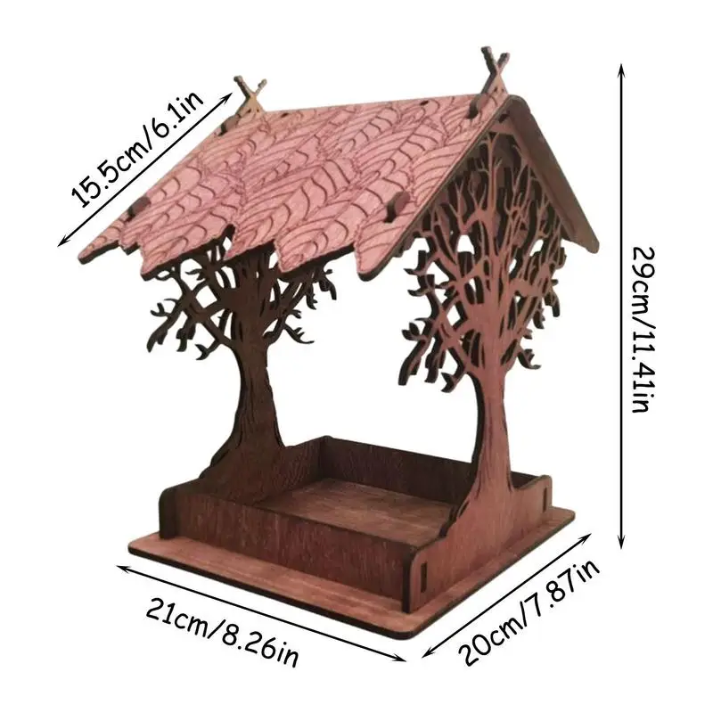 Деревянная подвесная кормушка для птиц подвесной домик на открытом воздухе