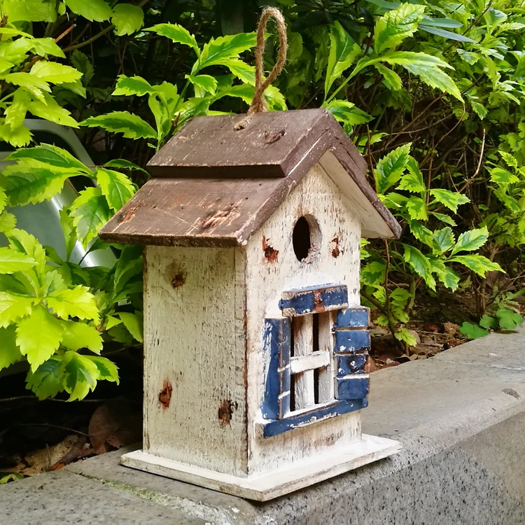 

Винтажный потертый шикарный деревянный домик ручной работы для птиц для декора