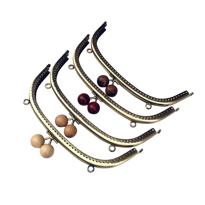 10pcs  20.5cm Metal Frame Purs Clasp Handles For Coin Purses Clutch Handbag Accessories Making Kiss ClaspLock Bronze Bags