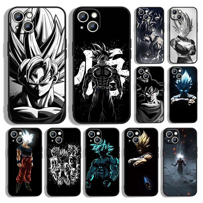 

Art Dragon Ball Vegeta Son Goku Phone Case For Apple iPhone 14 13 12 11 Pro Max mini XS XR X 8 7 6S 6 Plus Black Funda Cover