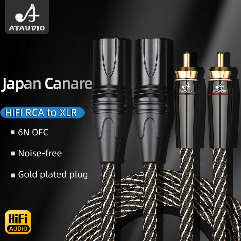 Hi-Fi 2RCA на 2XLR, аудиокабель с позолоченным штекером, 2RCA штекер на 3Pin 2XLR гнездовой кабель для динамика, усилителя, микшера