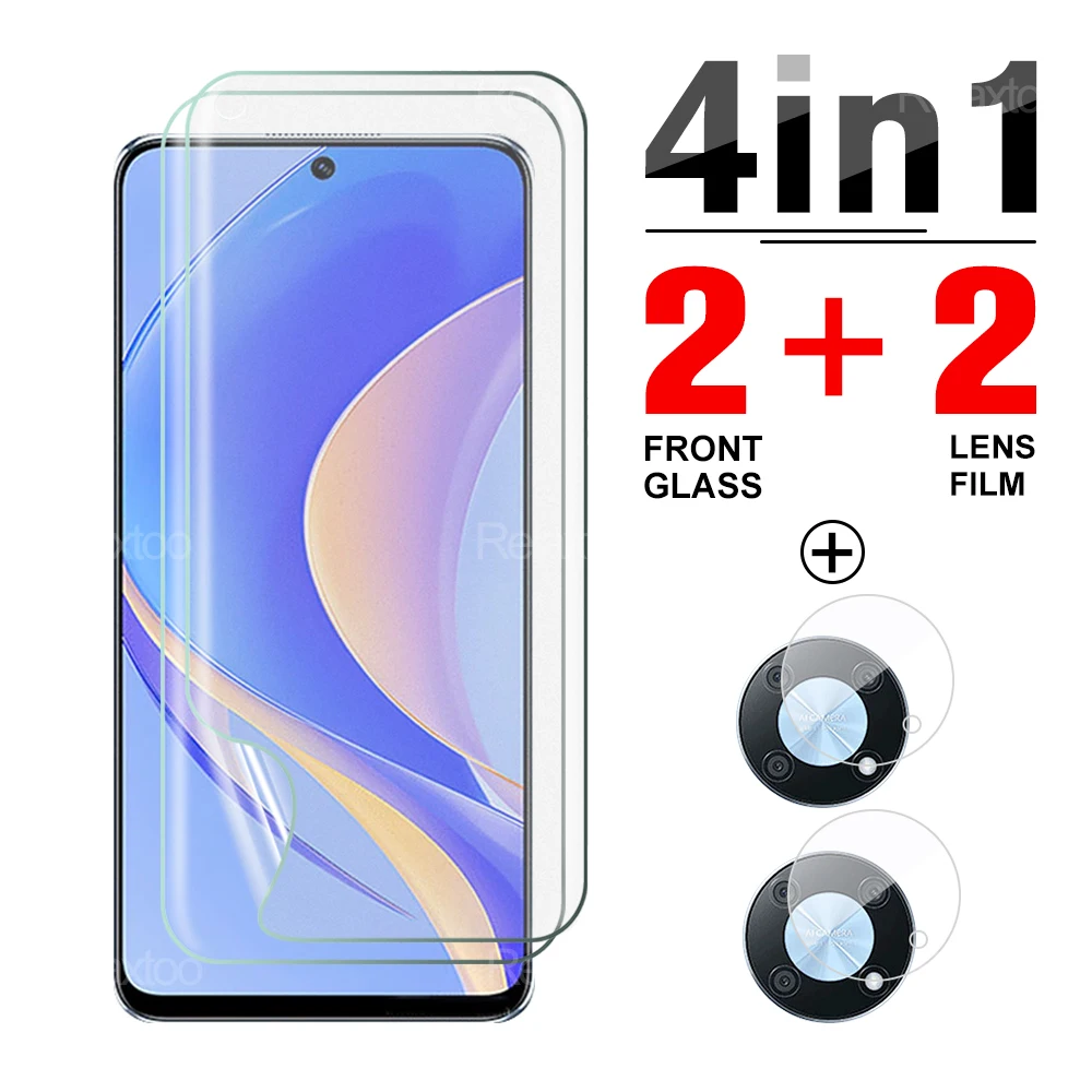 

4 в 1 для Huawei Nova Y90 Y70 Plus Защитная пленка для экрана Гидрогелевая пленка для Nova 9 SE 4G 5G Nova9 Pro защита для объектива камеры не стекло