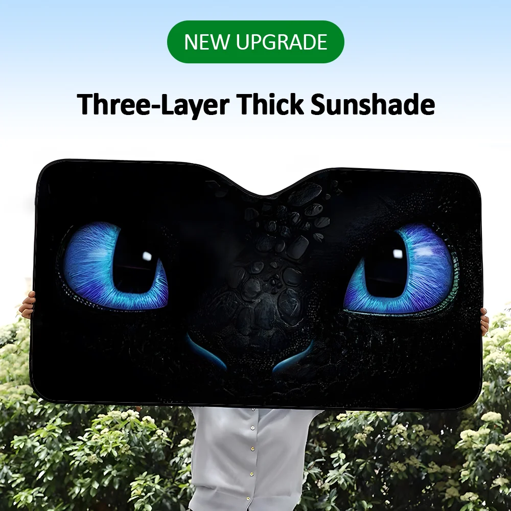 

Летний автомобильный солнцезащитный козырек с большими глазами из мультфильма, ветровое стекло, складная защита от ультрафиолета, теплоблокирующий чехол на лобовое стекло