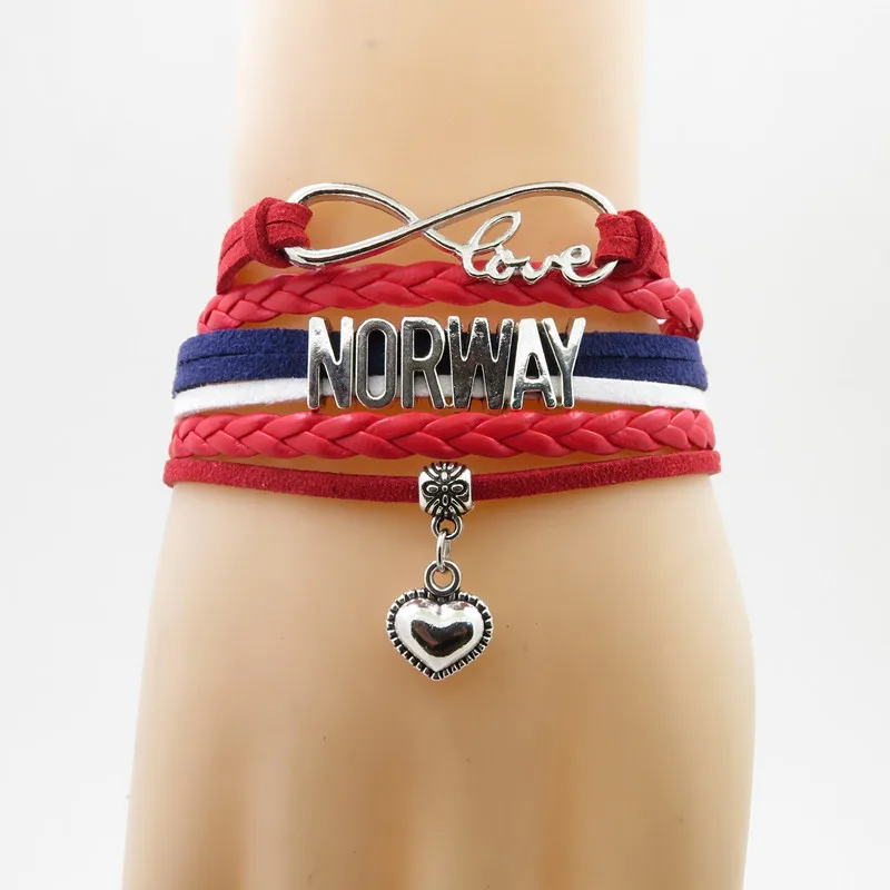 Норвежский браслет с шармами Infinity Love винтажные норвежские женские и мужские