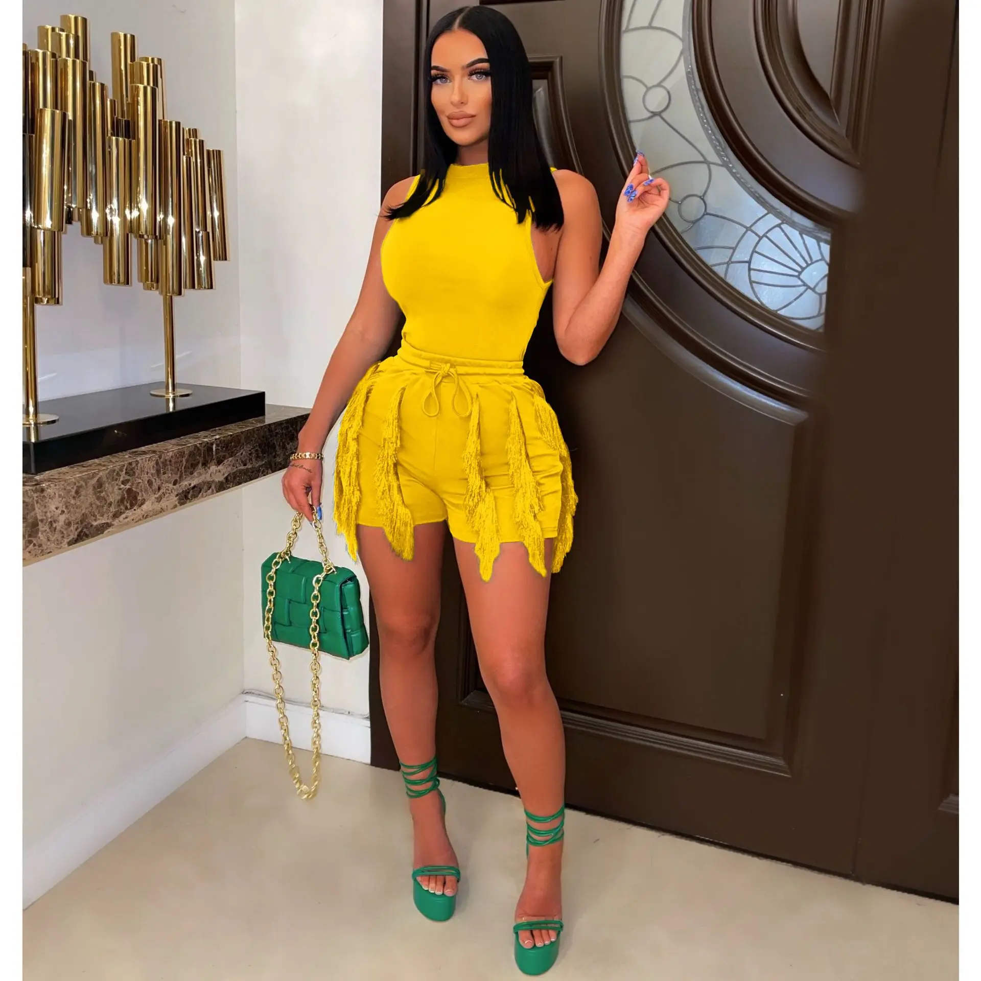 Al235 Amazon Трансграничная европейская и американская одежда костюм с кисточками