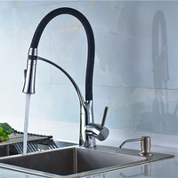 new style 360 degree rotation pull down out kitchen faucet black