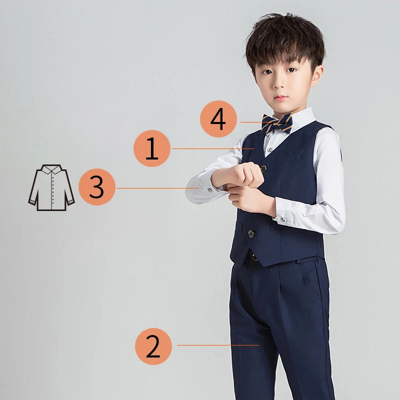 Костюм для мальчиков и детей рубашка пиджак брюки платье с бантом на выбор 5 6 7 8 9 10