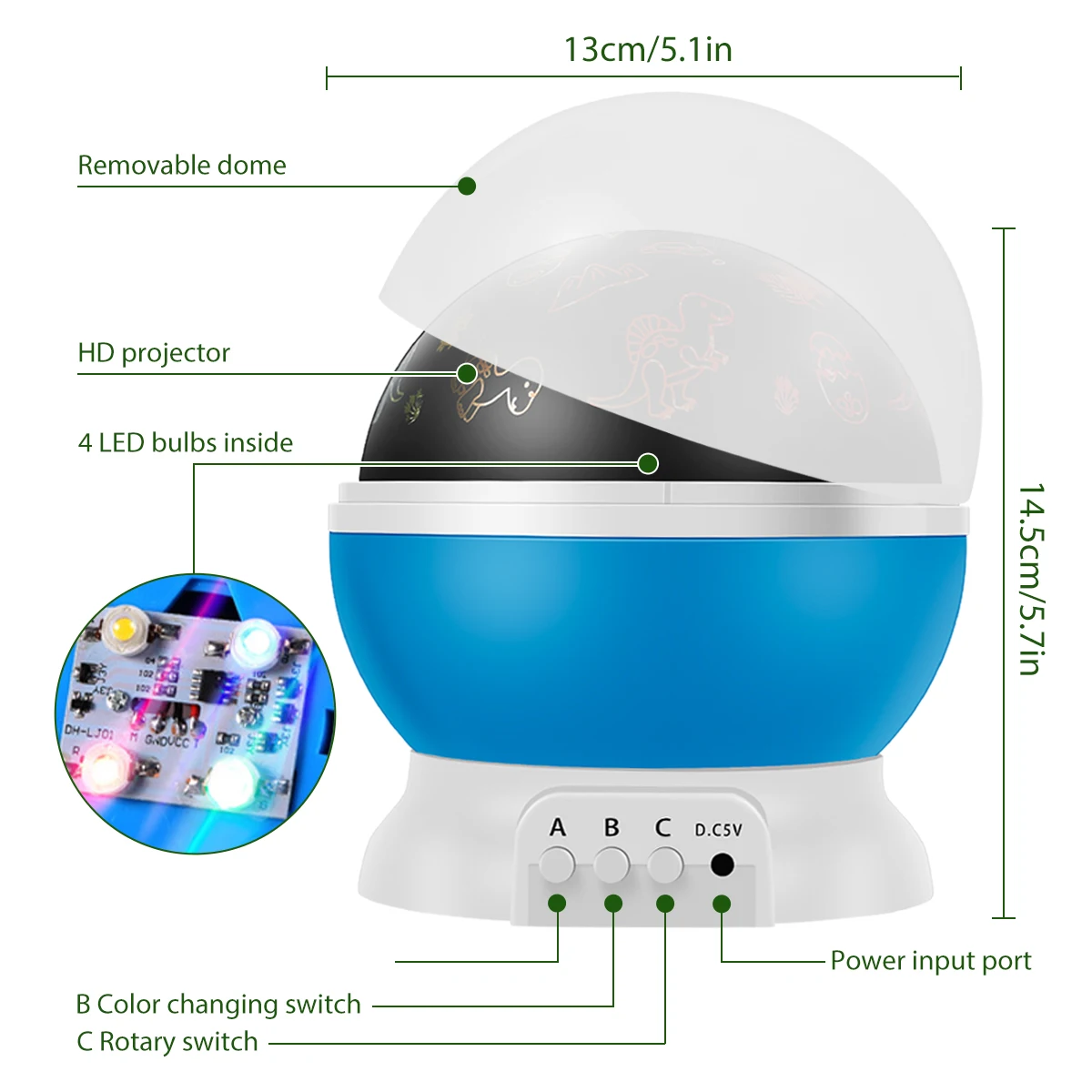 Динозавр галактика Звезда проектор ночной свет USB Зарядка светодиодная лампа для