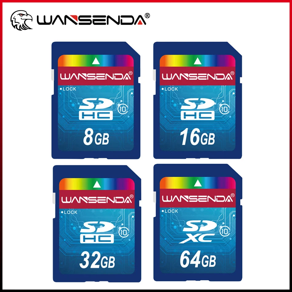 100% Real Capacity WANSENDA SD Card 32GB 64GB Memory Card 16GB 8GB 4GB SDHC SDXC Flash Memory Card for Camera