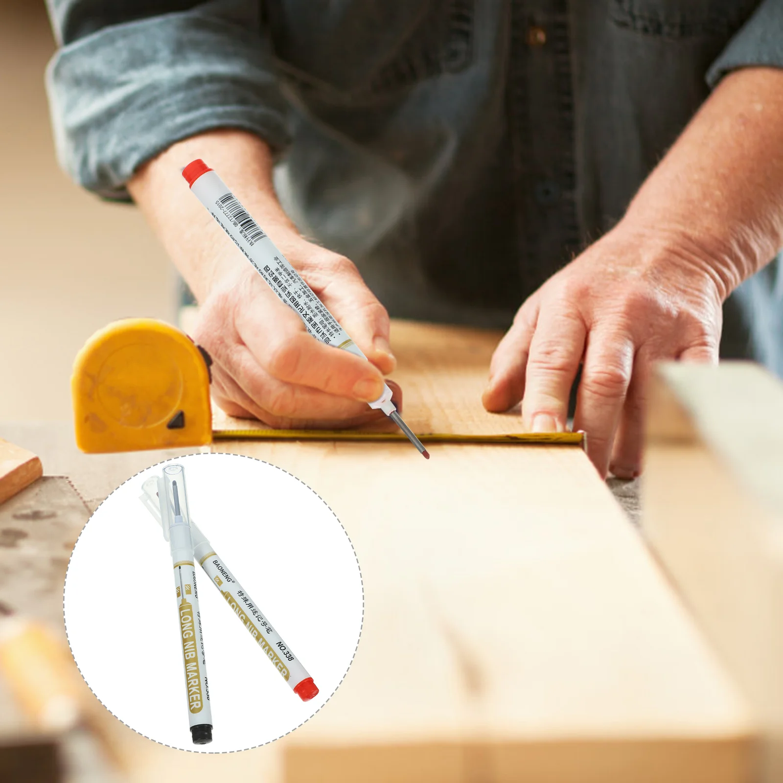 Ручка из 8 шт. красный маркер деревянный длинная головка глубокое отверстие