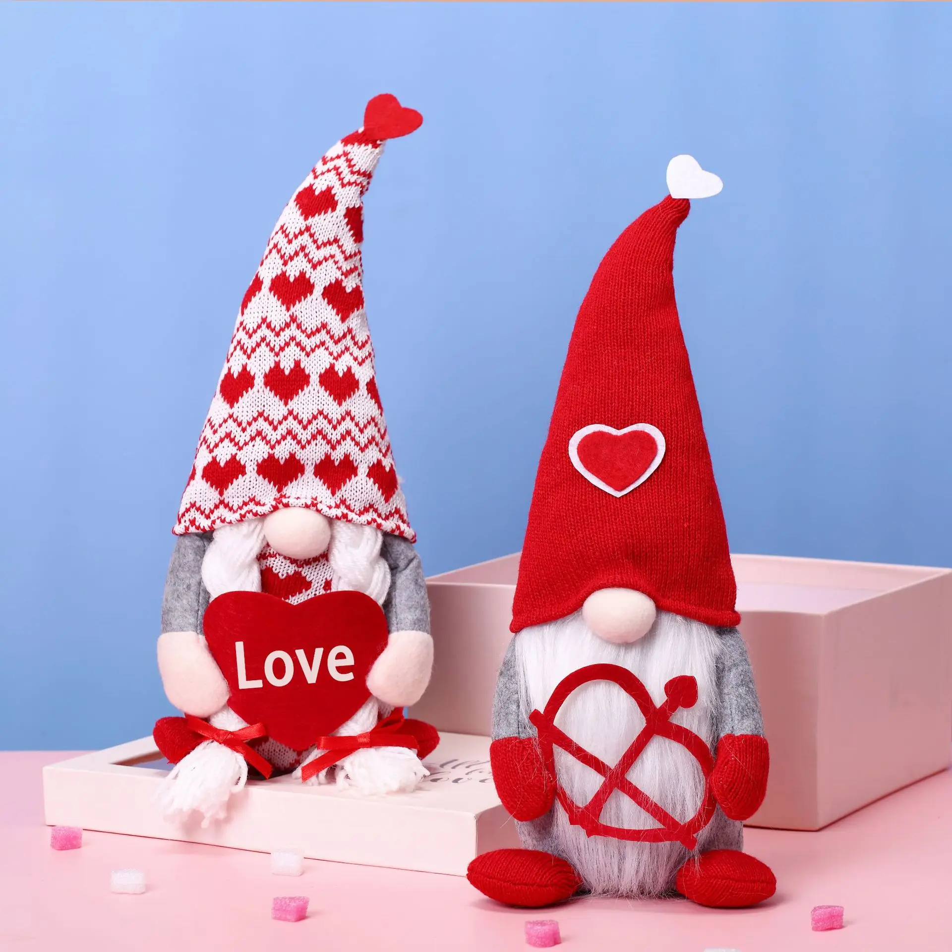 

Valentine's Day Cute Doll Desktop Decorations Nordic Gnome Old Man Doll Valentine's Day Home Decor Valentine's Day Gift Toys.