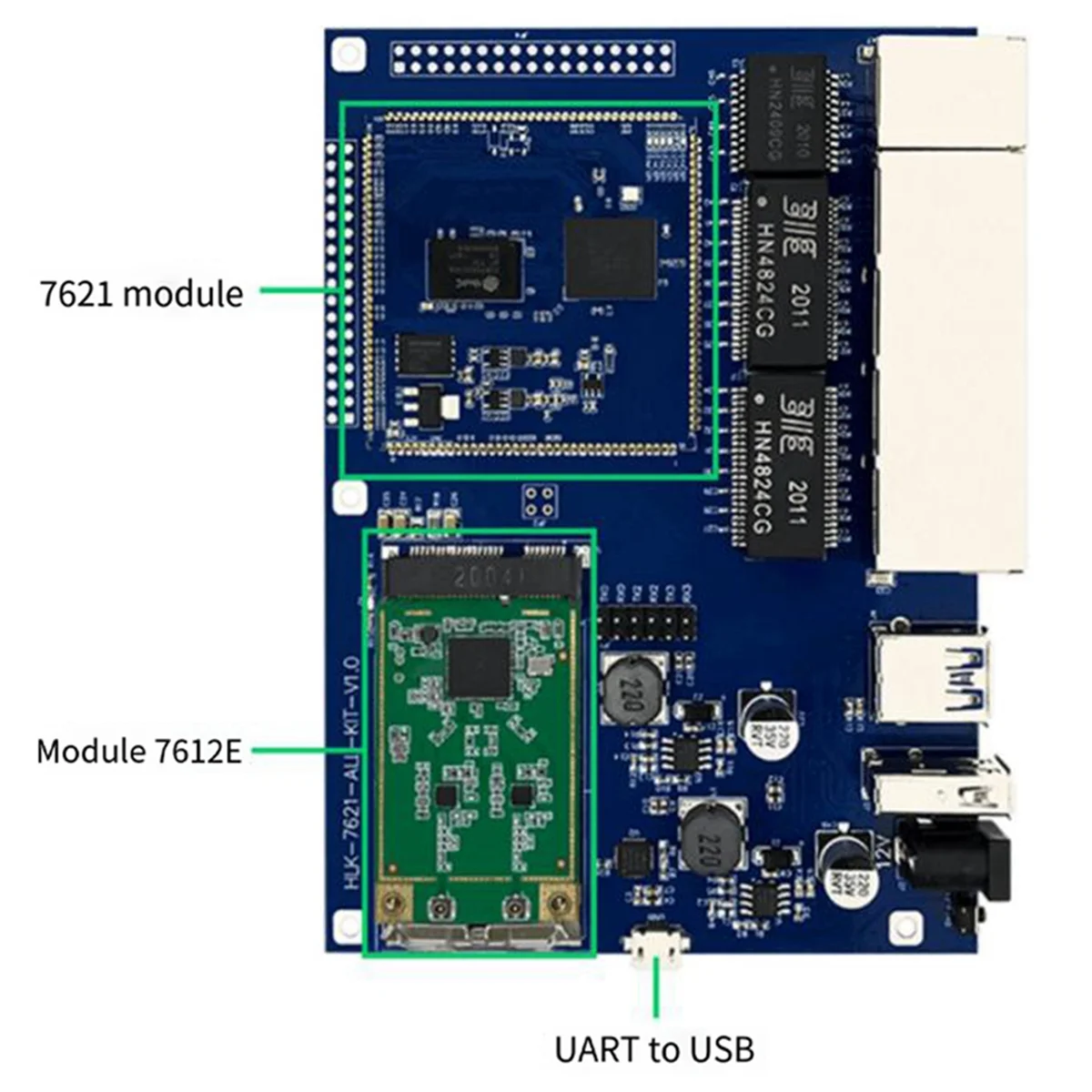 Беспроводной модуль Φ WiFi MT7612E двухдиапазонный гигабитная беспроводная карта