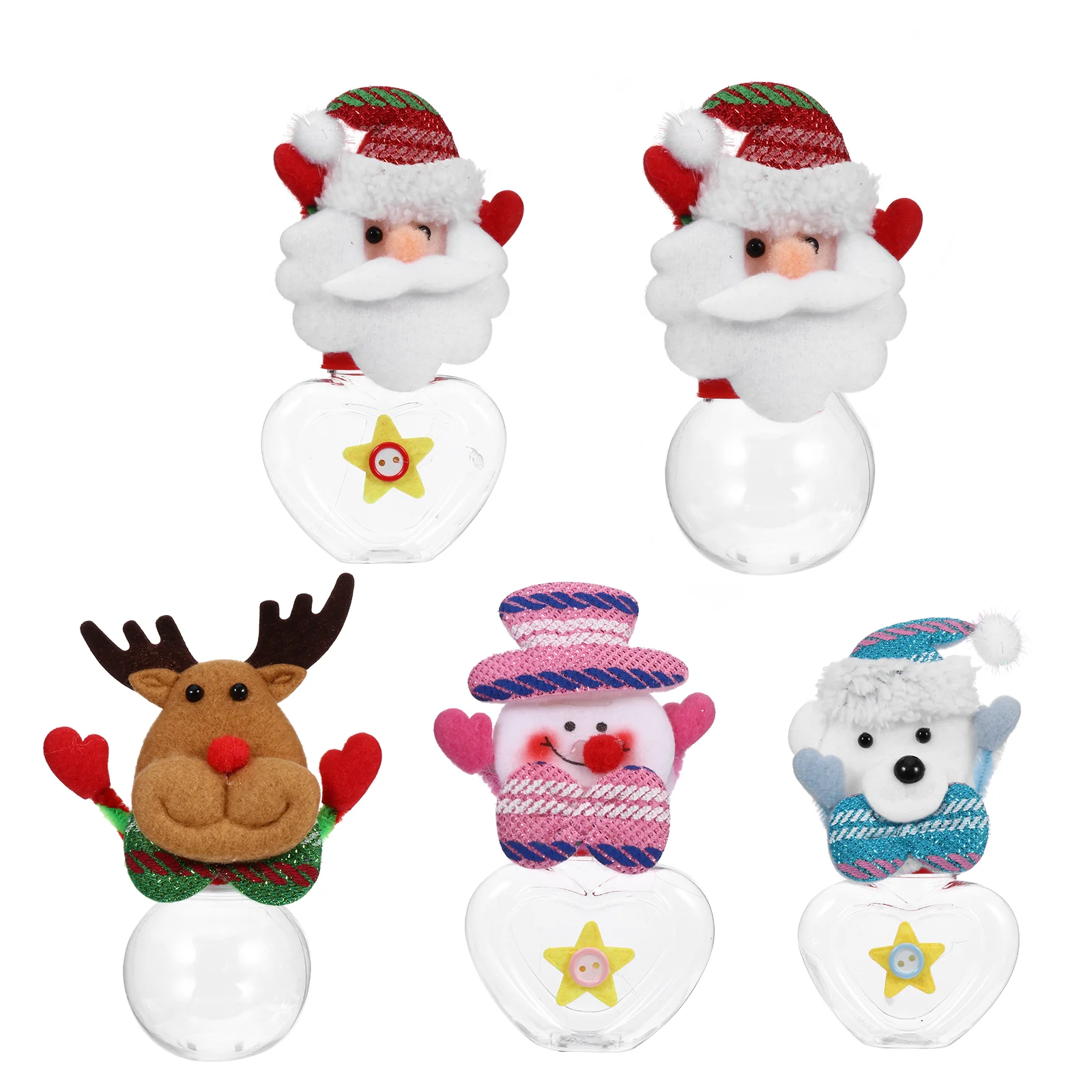 

5 Christmas Empty Decorative Cartoon Party Supplies Candy Jars Treat Box for Kids Children