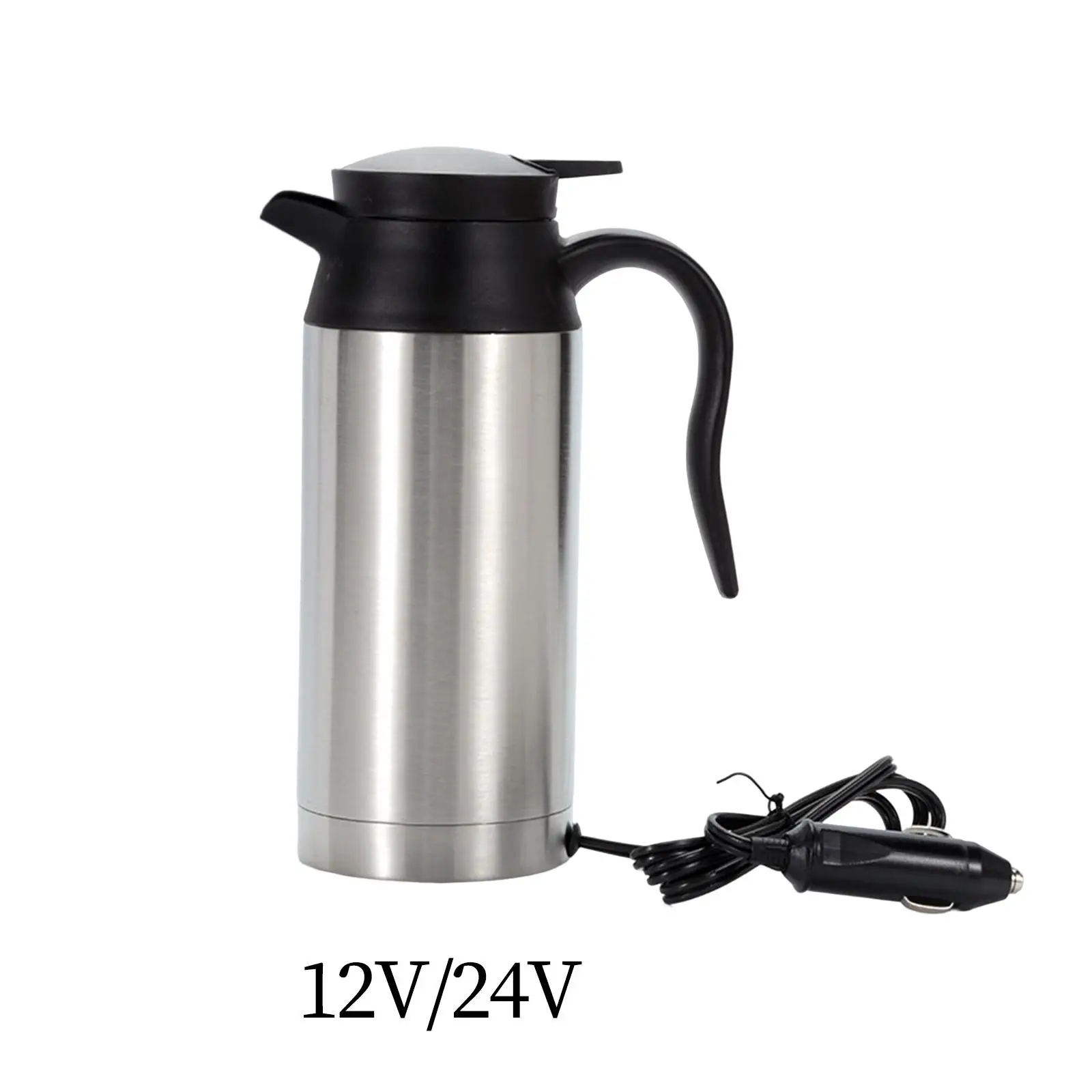 

750ml Stainless Steel Electric Car Kettle Heating Cup Automatic Shut Off