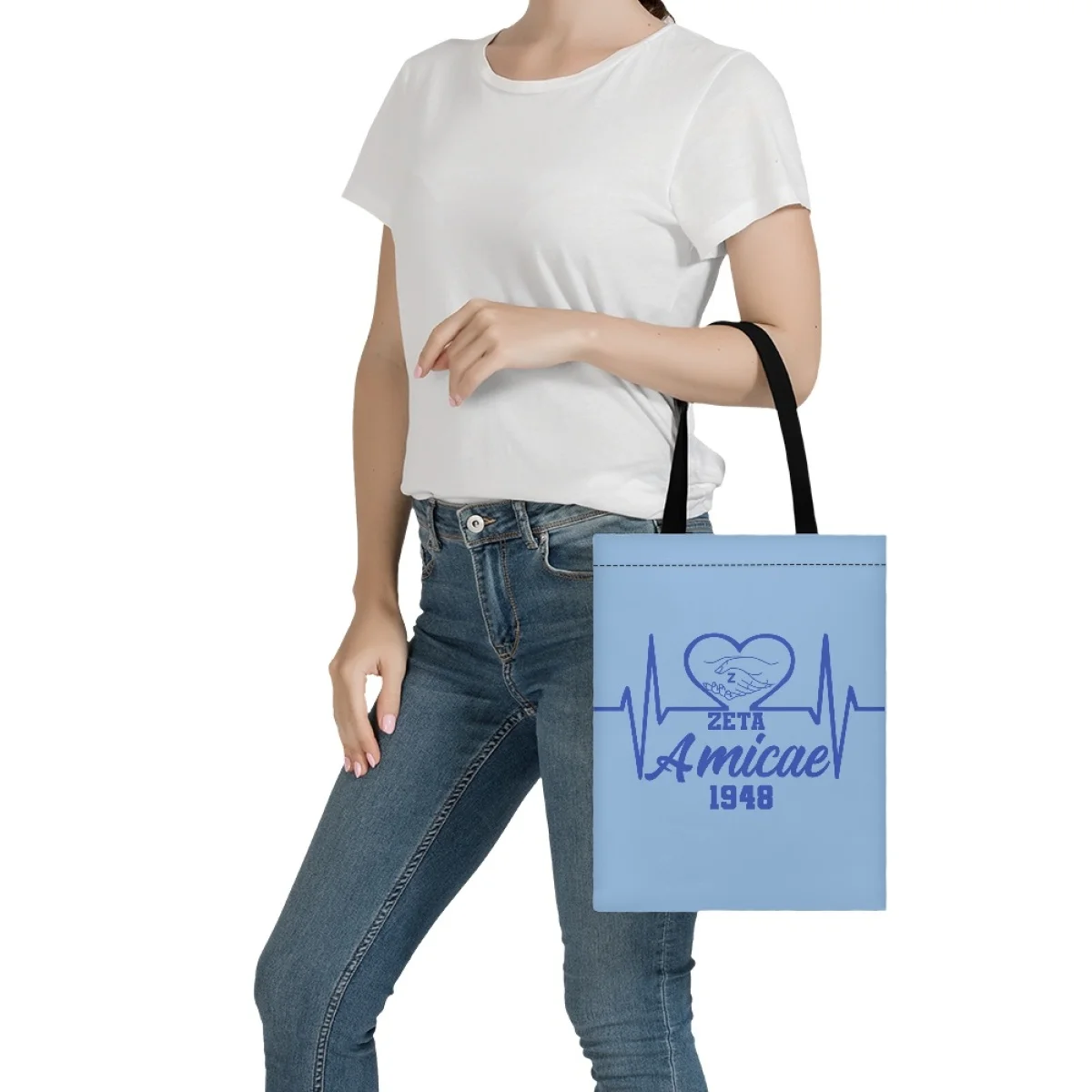 FORUDESIGNS Handbag Women Shoulder Bag Friends of Zeta Canvas Summer Beach Bag Female Shopping Bag Lady Totes Daily Custom