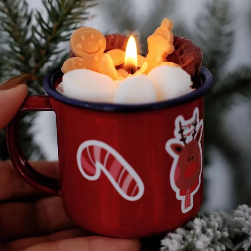 

Decorative Candles for Christmas Decoration 2023 Gingerman Cookies Scented Candle in Jar for Home Soywax Candle Gift Set