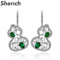 sherich 2022 new 0 3ct red green gourd shape high carbon diamond 925 sterling silver fashion drop earrings womens brand jewelry